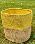 Sunshine Yellow Handwoven African Basket