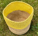 Sunshine Yellow Handwoven African Basket